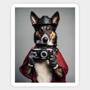 Bad AI Dog photographer T Shirt Sticker